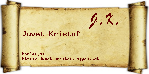 Juvet Kristóf névjegykártya